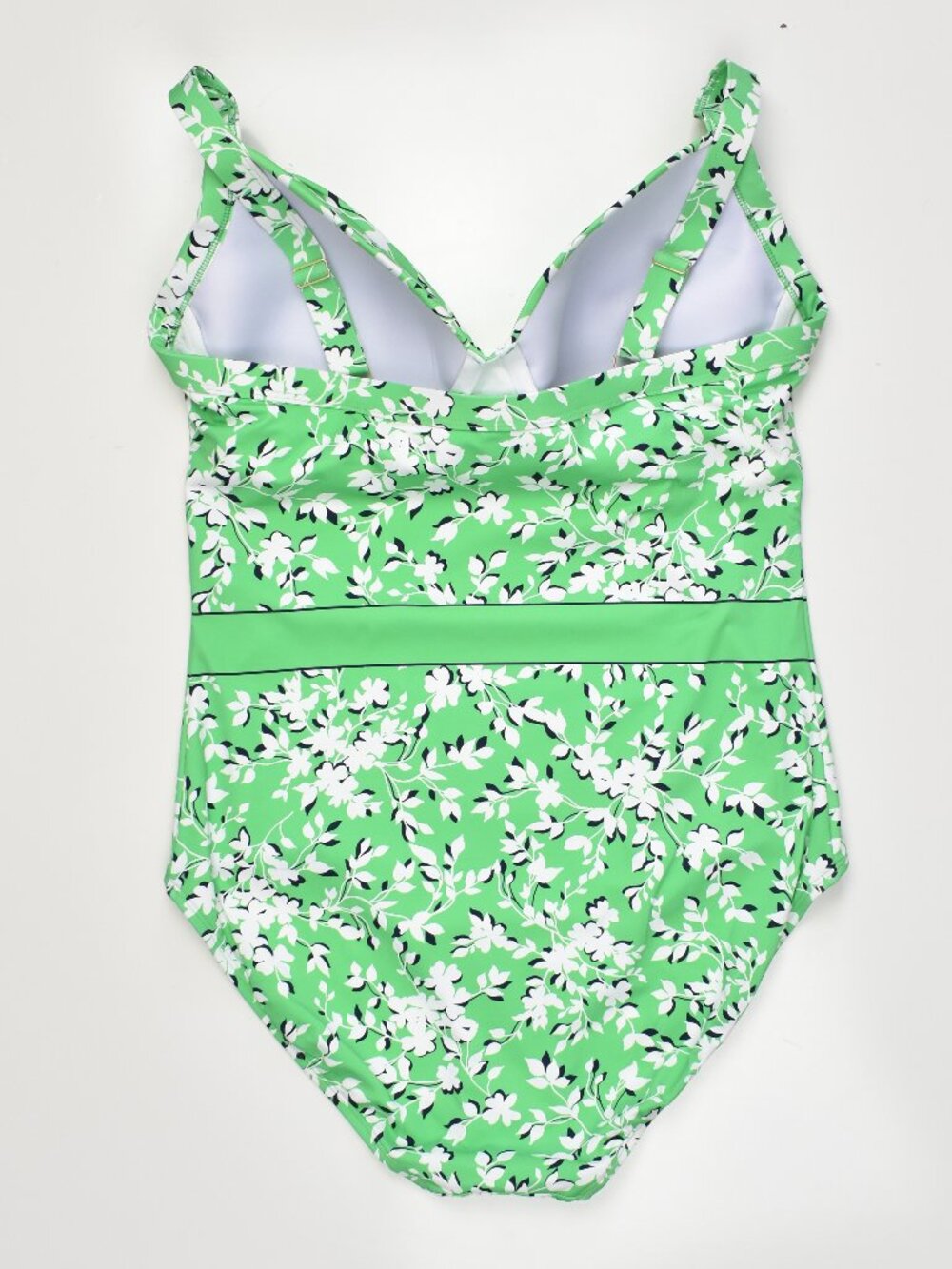 Lands’ End Draper James x Wrap Swimsuit Floral Green - 12D - Picture 2 of 7